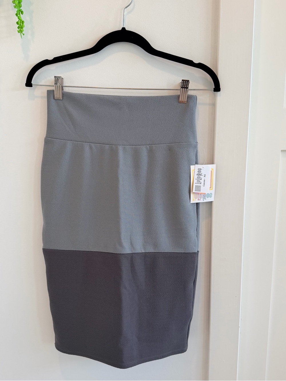 LuLaRoe Two-Tone Sage and Dark Gray Pencil Skirt